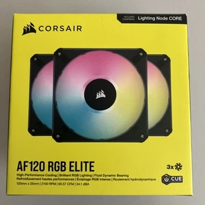 CORSAIR - Ventilateur Boîtier Ordinateur AF120 RGB ELITE 120mm avec Technologie AirGuide (3... - Photo 1/4