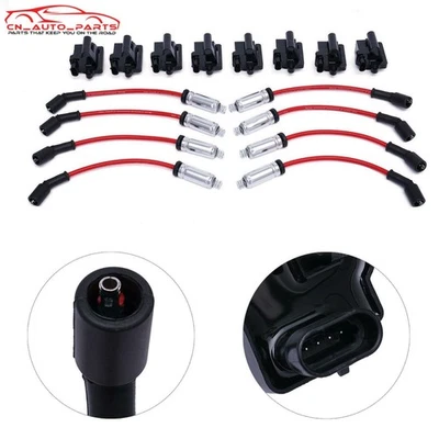 8 sets Square Ignition Coil UF271 & Wires set For Chevy GMC 4.8L 5.3L 6.0L 8.1L - Image 1 of 4