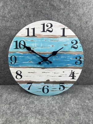 Fabulous Blue 30cm Wall Clock (Nautical Theme), Beach, Surf, Holiday, Bathroom - Image 1 of 3