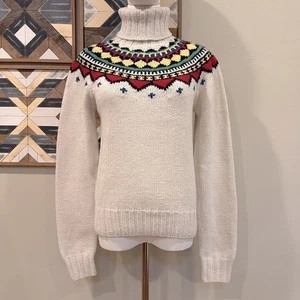Ralph Lauren Vintage Fair Isle Hand Knit Tricote A La Main Wool Sweater Medium - Picture 1 of 10