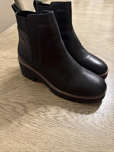 Blondo Danika wasserdichte Damenstiefelette ─ schwarzes Leder Größe 9 - Bild 1 von 4