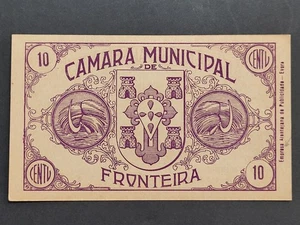 PORTUGAL EMERGENCY PAPER MONEY CAMARA MUNICIPAL DE FRONTEIRA 10 CENTAVOS Notgeld - Picture 1 of 4