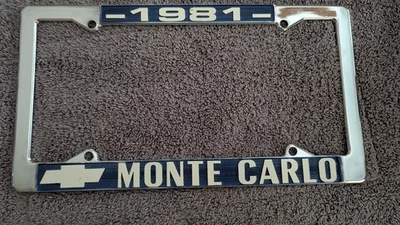 Nuevo marco de matrícula Blem cromado "1981 Monte Carlo" cupé Chevy cupé  Foto 1 de 4