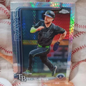 2025 Topps Chrome Prism Refractor - Brandon Lowe #113 - Tampa Bay Rays - Picture 1 of 2
