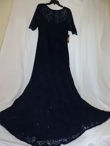 NEW DECODE 1.8  - Womens Sparkle Lace Full Length Evening gown S-16 NWT ED87 - Picture 1 of 3