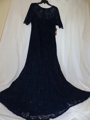 NUEVO DECODE 1.8 - Vestido de noche largo completo de encaje brillante para mujer S-16 NUEVO CON ETIQUETAS ED87 Foto 1 de 3