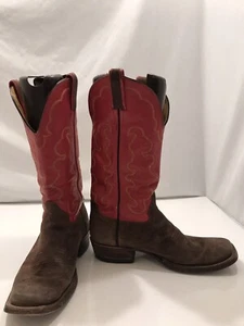 HONCHO BOOTS EL PASO TEXAS RED/BROWN LEATHER MENS SIZE 9 D - Picture 1 of 24