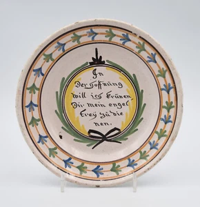 Assiette parlante en faïence spruchteller fayence Crailsheim vers 1800 - Bild 1 von 15