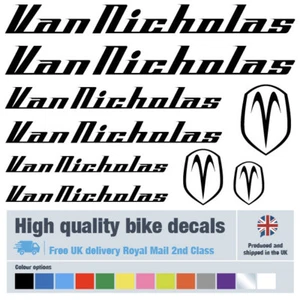 Van Nicholas bike decals labels with free bike protection (24pack) free delivery - Picture 1 of 16