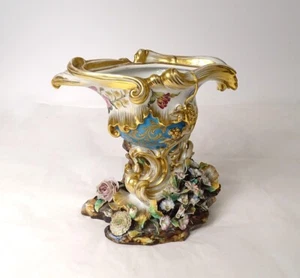 Vase décoratif porcelaine de Paris Jacob Petit dorure fleurs XIXème siècle - Picture 1 of 1