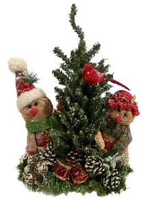Gingerbread Christmas Centerpiece Arrangement Gingerbread Stoneware Planter - Picture 1 of 4