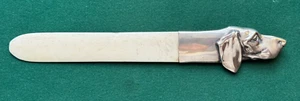 Antique Silver Bone Dog Letter Opener Signed Grand Duchess Olga Romanov Russia - Picture 1 of 9