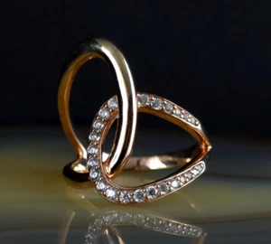 Ring Silber 925 Zirkonia 17,8 Gold filigran - modern & wunderbar funkelnd - Bild 1 von 10