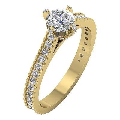 Lab Grown VS1 F 1.40 Ct Round Diamond Solitaire Engagement Ring 14K Yellow Gold - Image 1 of 4