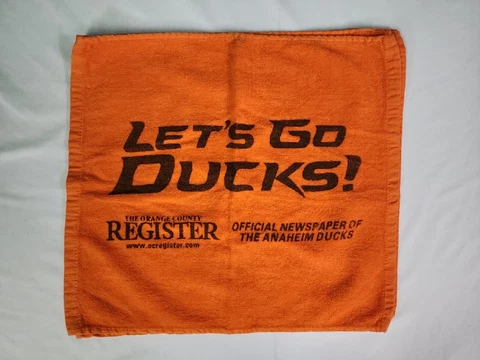 Anaheim Ducks NHL “Let’s Go Ducks” orange rally towel Cover