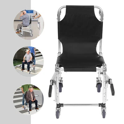 Foldable Stair Chair EMS Evacuation Chair Medical 4 Wheels Transport Wheelchair - Image 1 of 4