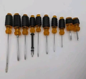 Vintage Durex 10 pc Orange Handle Screwdriver Set - Picture 1 of 7