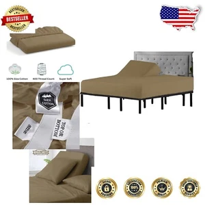 Breathable 400 Thread Count Split Top King Fitted Sheet - For Adjustable Beds - Picture 1 of 9