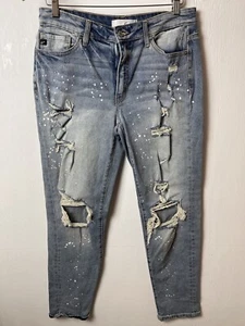 KanCan High Rise Paint Splatter Distressed Jeans Stretch Light Wash Gr. 9/28 - Bild 1 von 11