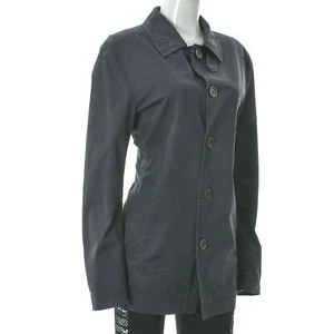 Cinque sovracamicia donna giacca trench cappotto sfiato schiena media lunghezza blu navy - Foto 1 di 6