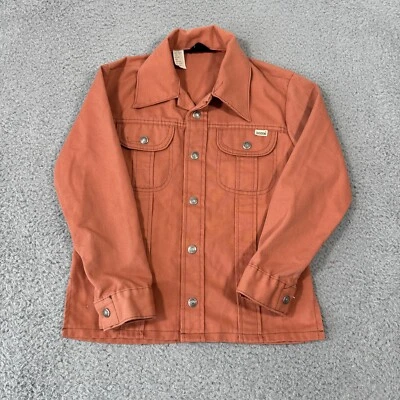 VINTAGE Sears Sears Toughskins Jacket Boys 10 Red Trucker 70s Snap Up Kids Size? - Image 1 of 4