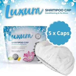 5x LUXURA SHAMPOO CAP - Waterless Microwaveable, Added Aloe Vera, Pro Vitamin B5 - Picture 1 of 4
