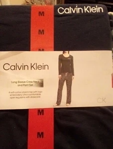 Conjunto de pijama de 2 piezas de lana para dormir Calvin Klein para mujer, talla mediana para mujer, nuevo en paquete  - Imagen 1 de 4