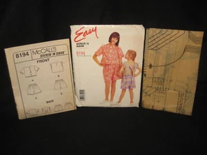 Easy Stitch 'n Save 8194 Childrens Girls Top Shorts Szie 2 3 4 5 6 Two Styles - Picture 1 of 4