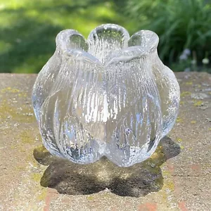 Kosta Boda ROSEBUD Crystal Votive Tea Light Candle Holder Sweden ~ Mats Jonasson - Picture 1 of 13