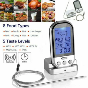 Digitales Bratenthermometer Funk Grillthermometer Fleisch-Thermometer Wireless ! - Bild 1 von 10