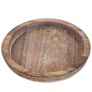 Icaroom Rustic Wooden Serving Tray Round Wood For Coffee Table Candle Holder Hom - Picture 1 of 7