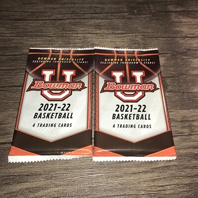(2) Packs of 2021-22 Bowman University Basketball-4 Card Pack-Factory Sealed---- - Image 1 of 2