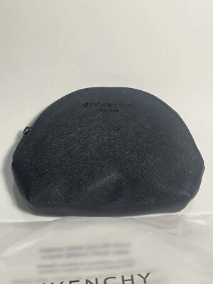Original Givenchy Parfums Half Moon Black Faux Leather Makeup Pouch Travel Bag - Image 1 of 4