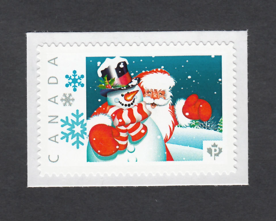 lq. SANTA y MUÑECO DE NIEVE = Navidad = foto sello postal MNH Canadá 2013 [p3x3/3] Foto 1 de 2