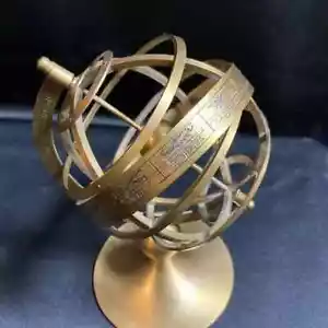 Lacquered Brass Forever Lovely Beautiful Zodiac Sign Globe Decor 9" x 7" - Picture 1 of 3