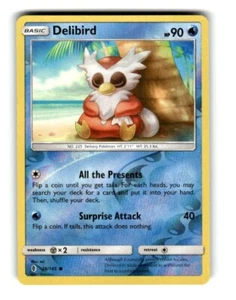Pokemon S&M Guardians Rising Delibird 26/145 Reverse Holo - Picture 1 of 4