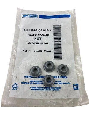 Paquete de 4 tuercas de bloqueo de columna de dirección originales Ford OEM W520102-S442 Foto 1 de 4