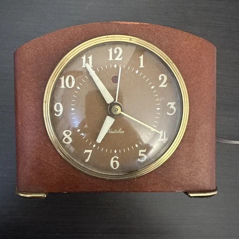 Vintage Westclox S7-G Wooden Analog Dial Alarm Clock NOT WORKING Mid Century MCM Cover