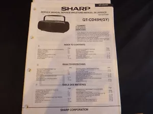 Manual de servicio original Sharp QT-CD45H - Imagen 1 de 1
