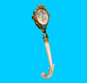 Soporte Posy Tussie Mussie Posey de bronce dorado con espejos coqueteantes (#J1300) - Imagen 1 de 4