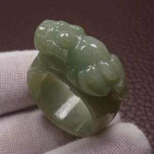 Anillo para pulgar de jadeíta verde 100 % natural grado A certificado 19,8 mm/talla 10  - Imagen 1 de 12