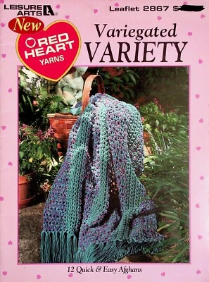 Afghans Quick & Easy Variegated Variety Knitting Patterns By Leisure Arts - Image 1 of 4