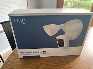 New Ring Floodlight Cam Pro Outdoor Wired Wi-Fi 1080p Network Camera - White
