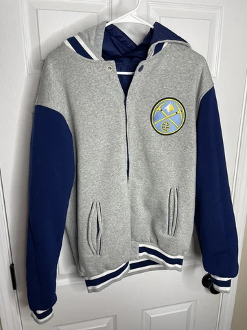 NBA Denver Nuggets JH Design Two Tone Reversible Fleece Hooded Jacket Light Blue Cover