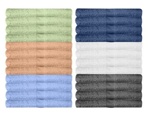 24 Pack Multicolour Wash Cloths for Bathroom, Spa, and Gym Towel, Flannel - Picture 1 of 7
