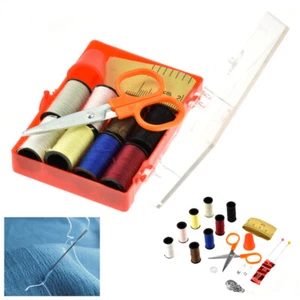 Sewing Kit Thread Threader Needle Tape Measure Scissors Storage Box Travel New - Picture 1 of 1