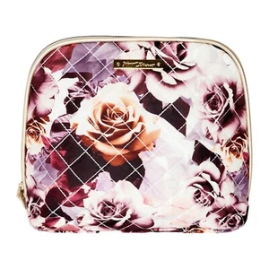 Betsey Johnson große Kosmetiktasche Make-up weiß Blumenstrauß Rosen neu - Bild 1 von 15