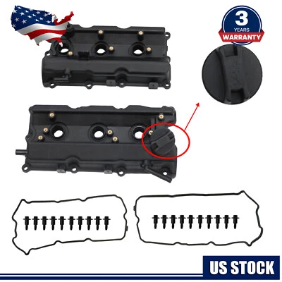 Juego de 2 piezas de cubierta de válvula con junta y tapa para 03-08 Nissan 350Z Infiniti FX35 G35 M35 Foto 1 de 4