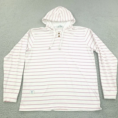 Sudadera con Capucha Calv Head Azul Para Hombre Mediana Blanca Rosa Rayas Henley Bolsillo Pullover Foto 1 de 4