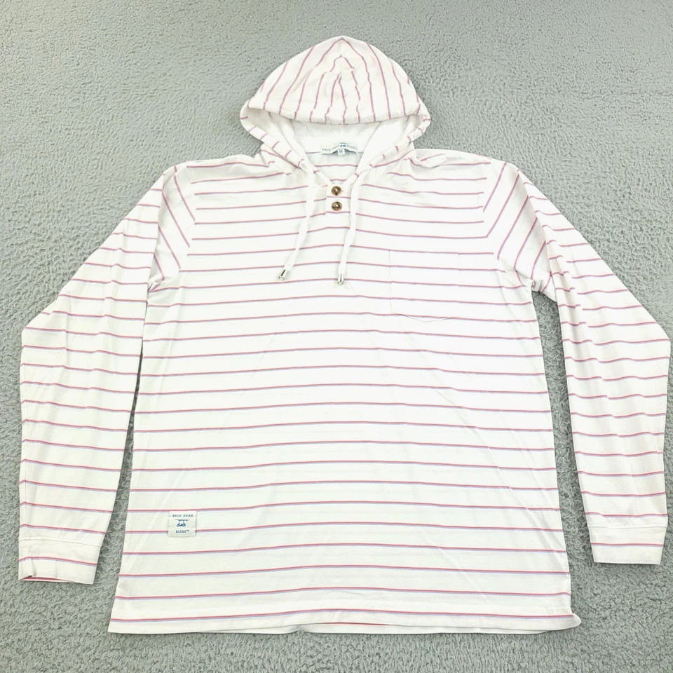 Sudadera con Capucha Calv Head Azul Para Hombre Mediana Blanca Rosa Rayas Henley Bolsillo Pullover Foto 1 de 4